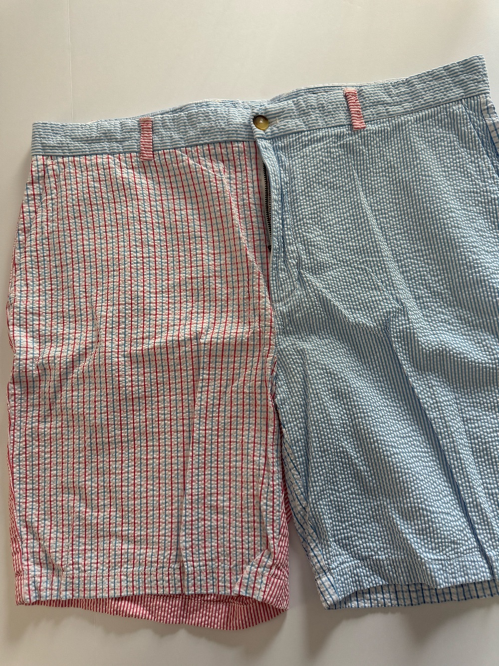 Vineyard Vines Red, White & Blue Seersucker Patchwork Shorts Size 40